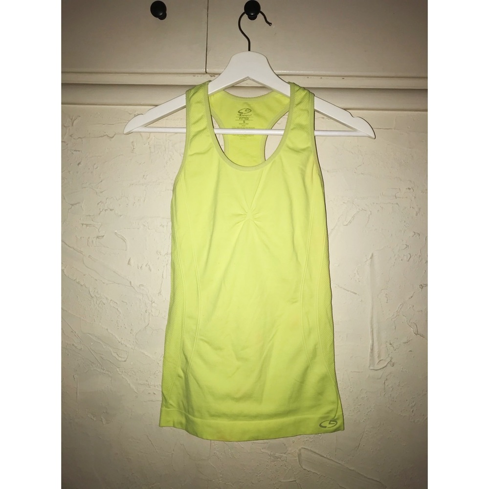 Neon Yellow Sleeveless Champion Workout Top - Picture 7 of 7